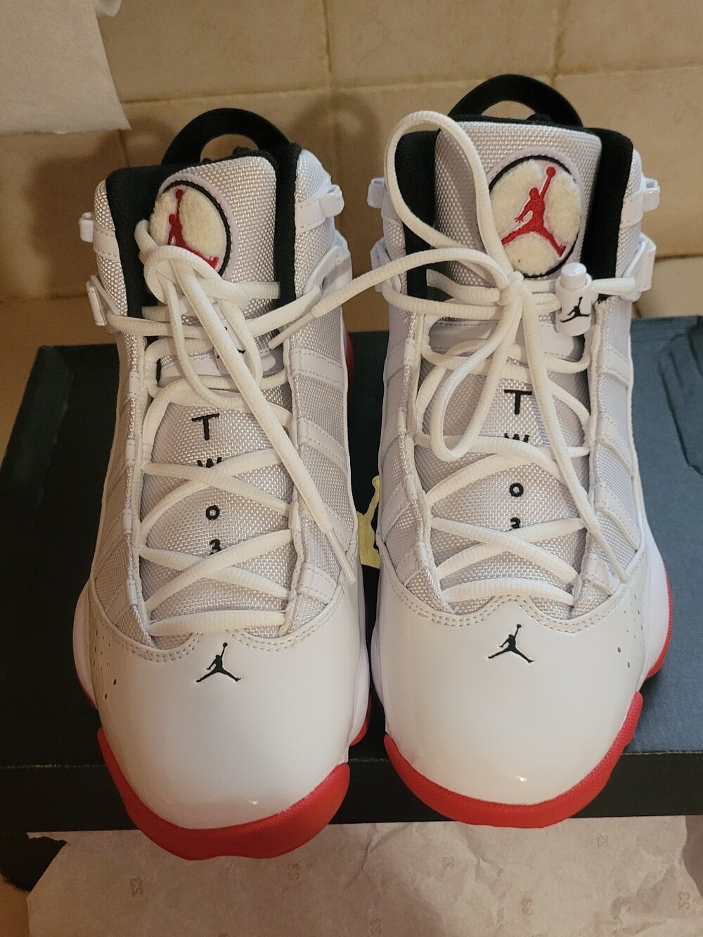 Jordan 6 Rings White University Red Mens Size 10 NIB